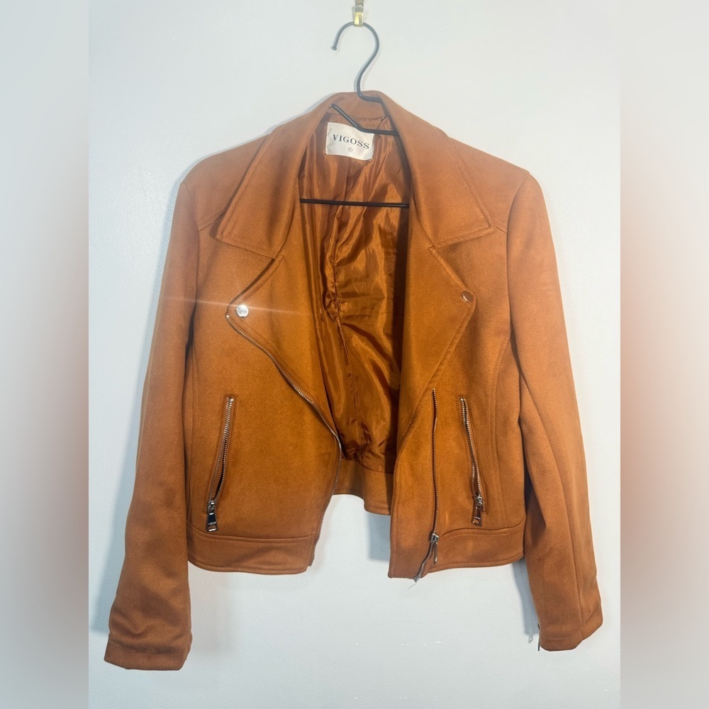 Vigoss Women's Brown Leather Jacket - Picture 3 of 11